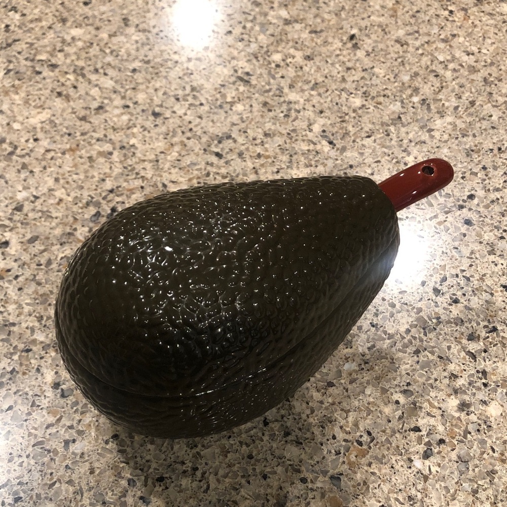 Avocado Ceramic Serving Bowl With Spoon - Vintage